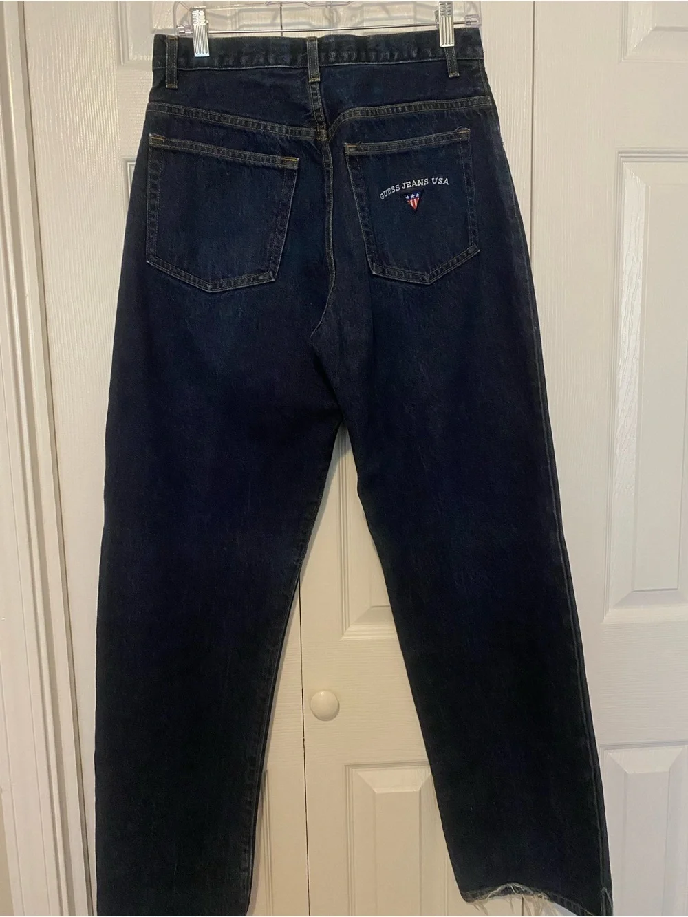 Vintage Guess Dark Blue Denim Jeans with Contrast Stitchingmade in USA100%cotton